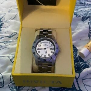 Invicta Silver Watch with White Face